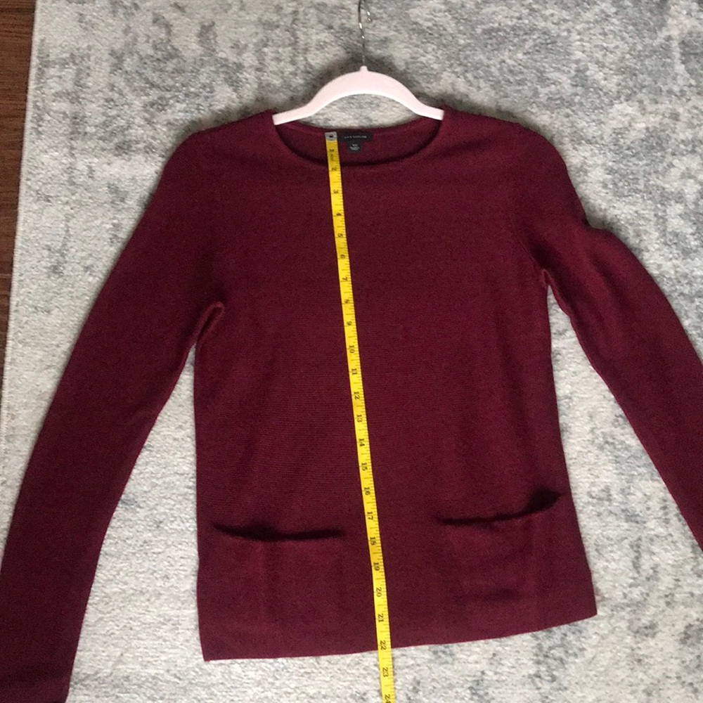 Ann Taylor Knit Top/Sweater Burgundy Maroon - Picture 4 of 6